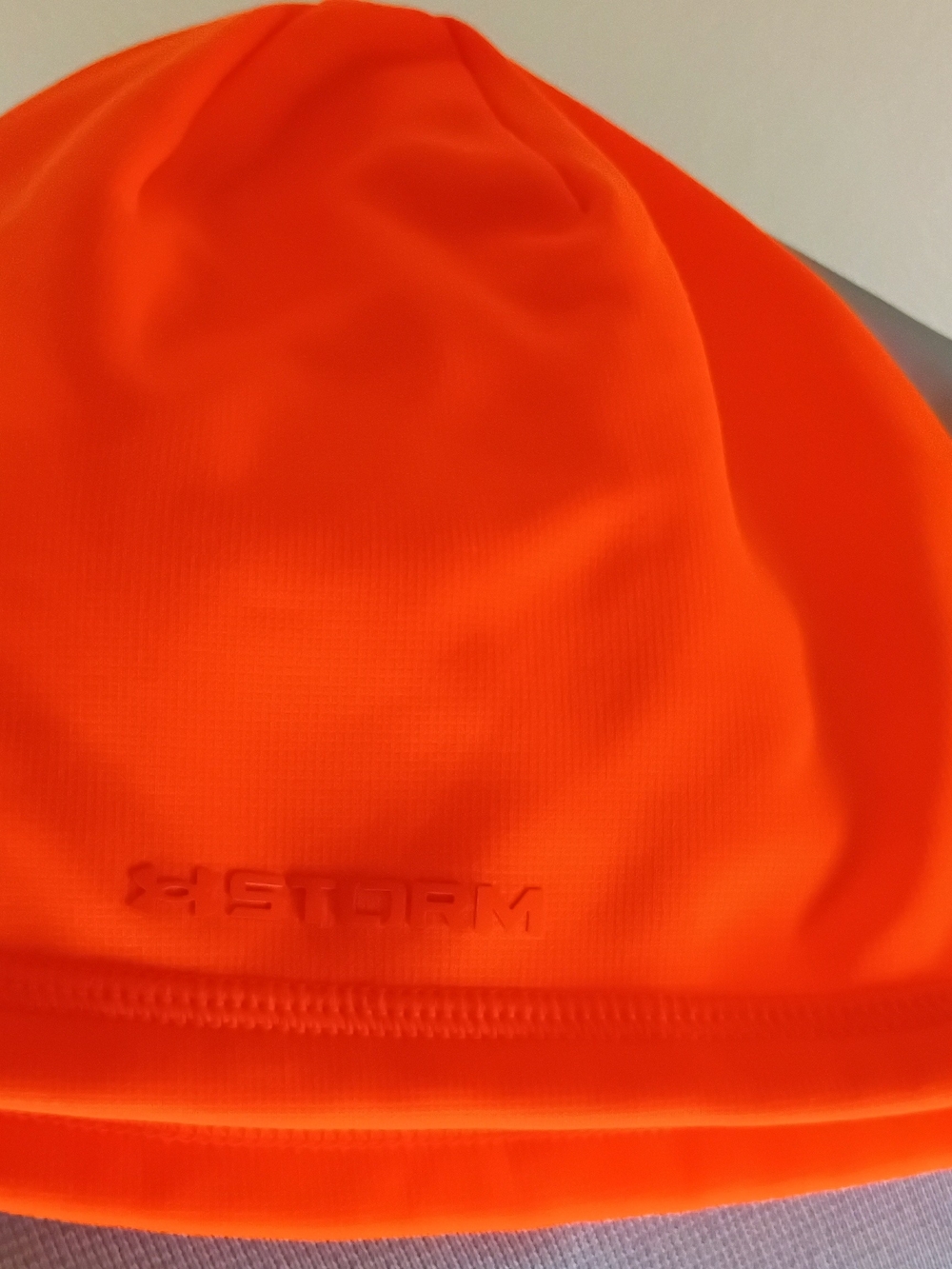 Under Armour Men UA Coldgear Storm Fleece Beanie Hunting Blaze Orange - NWOT - Picture 2 of 3